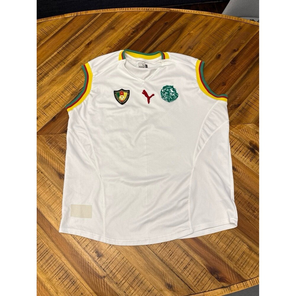 Puma Cameroon National Team Sleeveless Soccer Jersey Men’s Large White FIFA